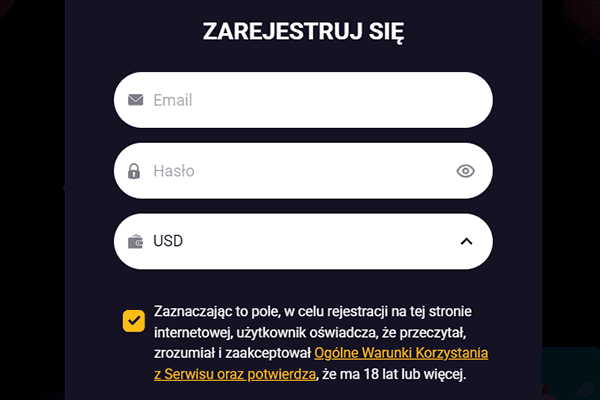 Uzupełnij formularz rejestracyjny